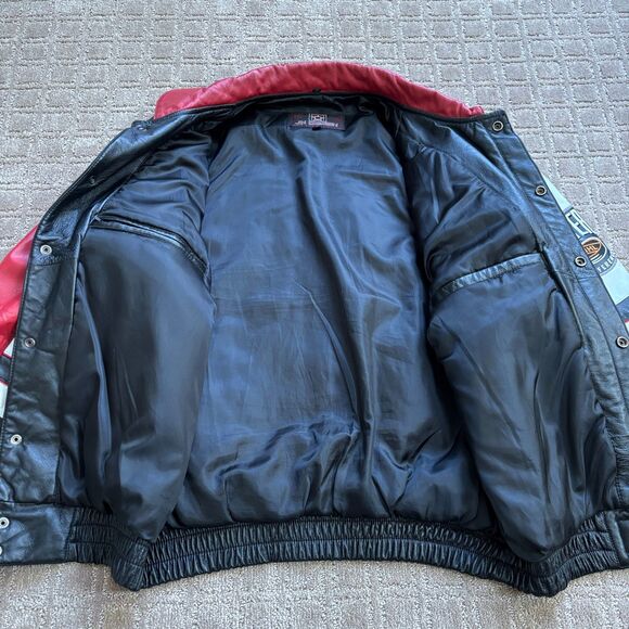 VTG Detroit Red Wings Stanley Cup Champions Leather Jacket Jeff Hamilton Large - Picture 9 of 14